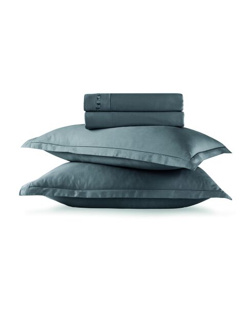 Set lakens van rechthoekig katoensatijn kussensloop Uni 1 baratta gris 02 - 180x200 cm