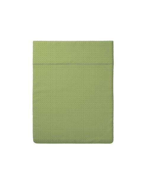 Drap plat en satin de coton Murmure floral vert - 240x300 cm