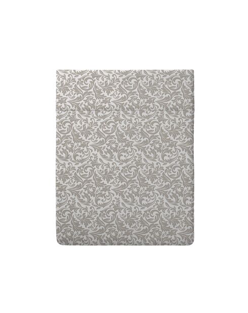 Damask Floralia Bettlaken aus Baumwollsatin, 240 x 300 cm, taupe