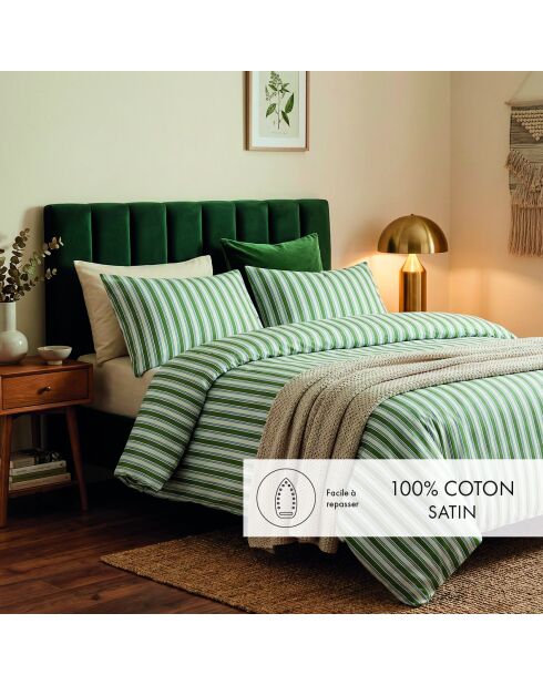 Custodia Lorine in raso di cotone verde/blu - 43x210 cm