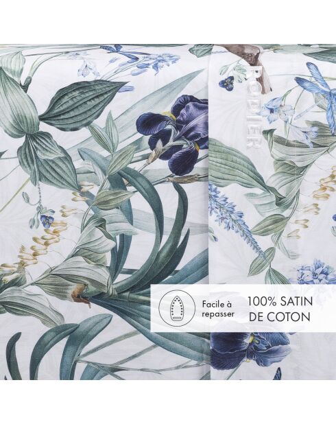 Jardin d'Eden laken van wit katoensatijn - 240x300 cm