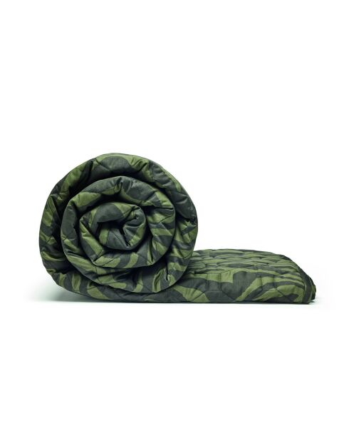 Couvre-lit satin de coton Evasion zébrée vert foncé - 220x250 cm