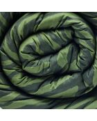 Édredon avec glands satin de coton Evasion zébrée vert foncé - 140x200 cm