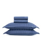 Ensemble de draps Maxi taie carrée satin de coton rayure tissé dobby Jacquard bleu 06