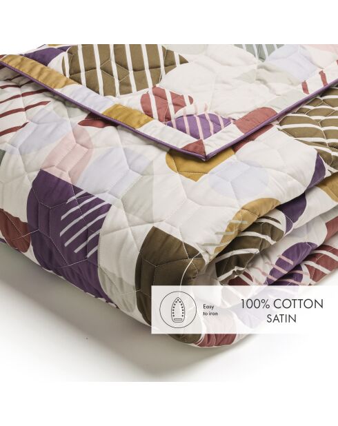 Copriletto Modul'Art in raso di cotone bianco - 220x250 cm