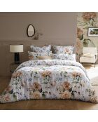 Set di 2 federe bianche in raso di cotone Jardin de Fleurs - 63x63 cm