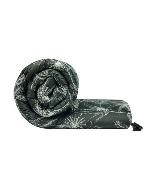 Édredon avec glands satin de coton Wild noir - 140x200 cm