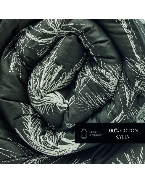 Édredon avec glands satin de coton Wild noir - 140x200 cm