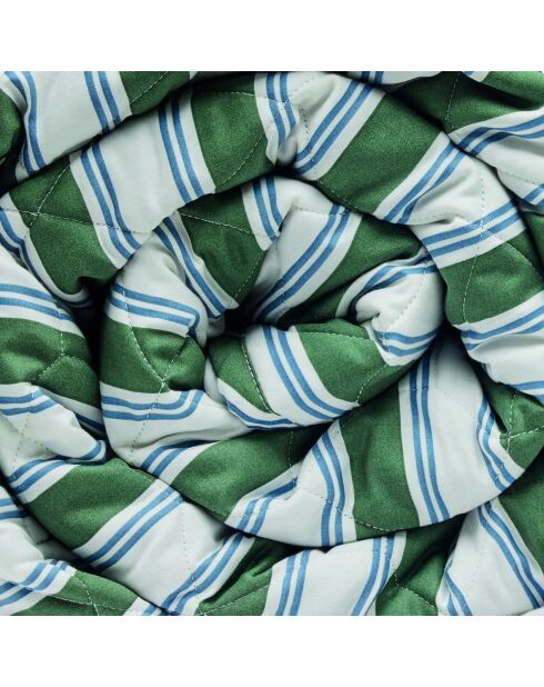Couvre-lit satin de coton Soline vert/bleu - 220x250 cm