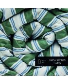 Couvre-lit satin de coton Soline vert/bleu - 220x250 cm