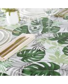 Fleckenschutzbeschichtete Tischdecke Weiße Blattpalme