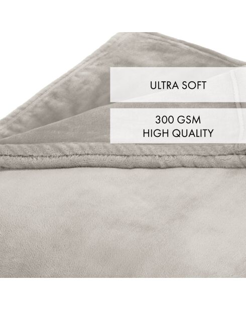 Manta polar gris claro - 180x220 cm