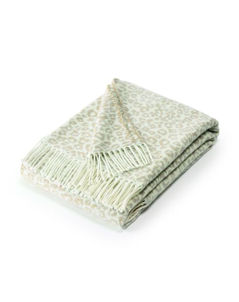 Plaid aus weicher Baumwolle Leopard taupe - 130x170 cm