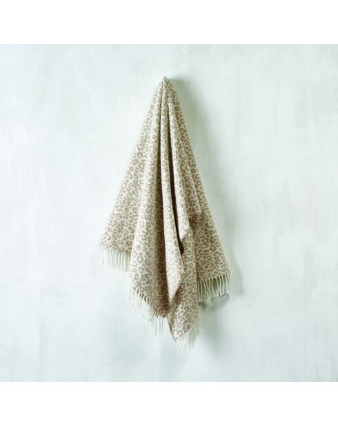 Plaid aus weicher Baumwolle Leopard taupe - 130x170 cm