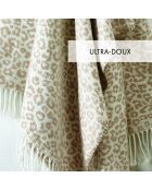 Plaid aus weicher Baumwolle Leopard taupe - 130x170 cm