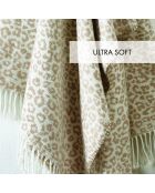 Plaid aus weicher Baumwolle Leopard taupe - 130x170 cm