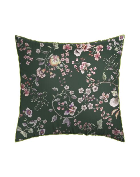 Set de 2 taies d'oreiller en satin de coton Murmure floral vert - 2x(63x63 cm)