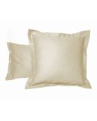 Taie d'oreiller carrée en satin de coton ivoire - 65x65cm