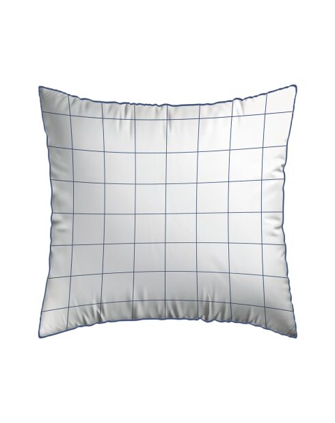 Set de 2 taies d'oreiller en satin de coton Grands Carreaux blanc - 63x63 cm