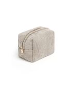 Pochette velours côtelé taupe - 15x10x10 cm