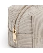 Pochette velours côtelé taupe - 15x10x10 cm