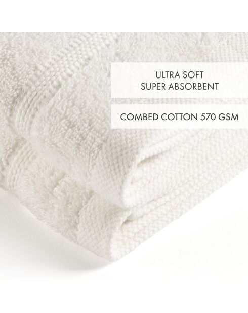Set de 2 essuie-mains en coton ultra doux blanc - 2x(45x45 cm)
