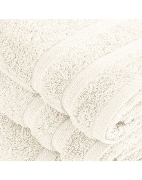 Set de 2 serviettes et 2 draps de bain ivoire - 2x(50x100 cm) + 2x(70x140 cm)