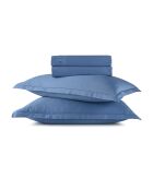 Maxi-Bettwäscheset, quadratisch, Kissenbezug aus Baumwollsatin, Uni 1, baratta blau 05