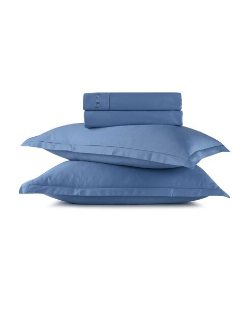 Maxi-Bettwäscheset, quadratisch, Kissenbezug aus Baumwollsatin, Uni 1, baratta blau 05