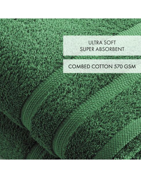 Set van 2 flessen groene badlakens - 70x140 cm