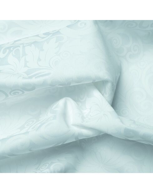 Set de 2 taies d'oreiller Jacquard imprimé en satin de coton Fleur enchantée blanc - 2x(50x70 cm)