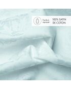 Juego de 2 fundas de almohada jacquard estampadas en satén de algodón Enchanted Flower blanco, 2 x 50 x 70 cm