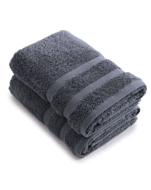 Set de 2 serviettes bleu gris - 50x100 cm