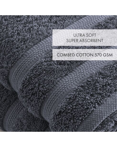 Set de 2 serviettes bleu gris - 50x100 cm