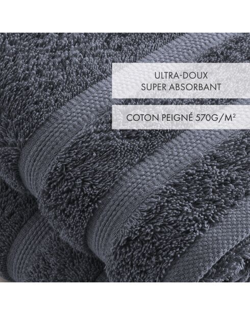 Set de 2 serviettes bleu gris - 50x100 cm