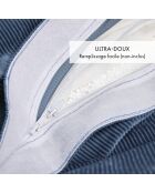 Fodera per pouf senza morbida imbottitura in velluto a coste blu - 100x140 cm