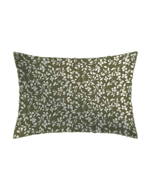 Floréal groene kussensloop van katoensatijn 11 - 2x (50x70 cm)