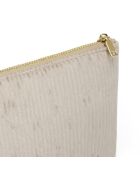 Flacher Beutel aus taupefarbenem Kord - 20x12 cm
