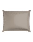 Set de 2 taies d'oreiller en satin de coton Nice blanc/taupe - 2x(50x70 cm)