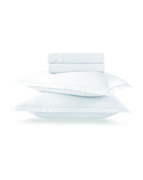 Bettwäscheset aus rechteckigem Baumwollsatin Kissenbezug Uni 1 Baratta weiß 01 - 180x200 cm