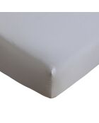 Drap housse en satin brodé Dolly perle