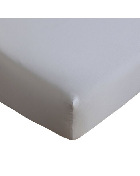 Drap housse en satin brodé Dolly perle