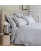Drap housse en satin brodé Dolly perle