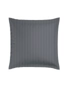 Set de 2 taies d'oreiller en satin de coton rayure tissé dobby Jacquard gris foncé - 63x63 cm