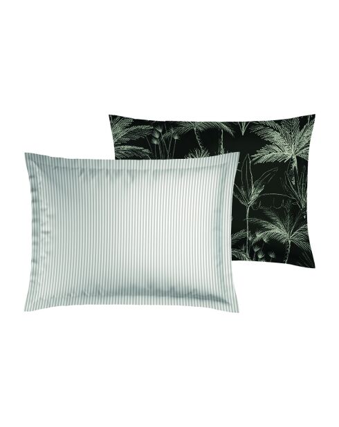 Lot de 2 taies d'oreiller satin de coton Wild taupe - 2x(50x70 cm)