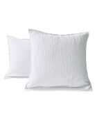 Taie d'oreiller carrée en gaze de coton blanche - 65x65cm