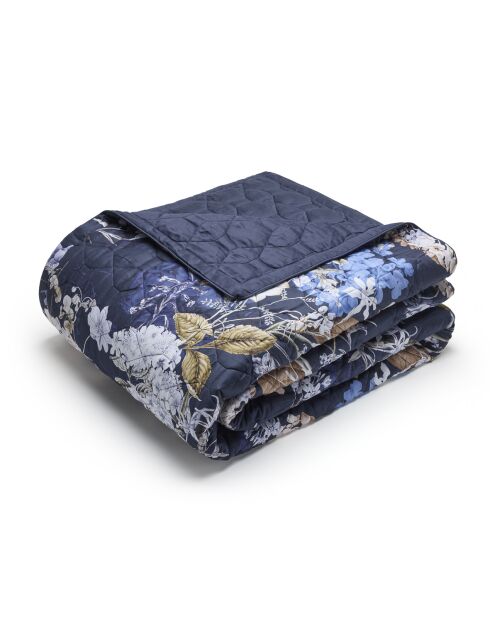 Couvre-lit XL Floraison d'hortensias bleu - 220x250 cm