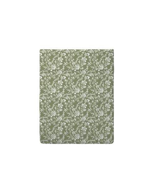 Lenzuolo per bebè in raso di cotone verde Parterre de Roses - 80x110 cm
