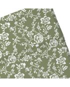 Lenzuolo per bebè in raso di cotone verde Parterre de Roses - 80x110 cm