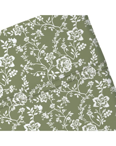 Lenzuolo per bebè in raso di cotone verde Parterre de Roses - 80x110 cm